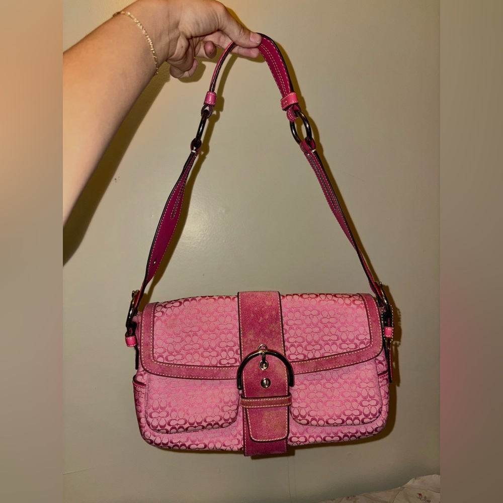 Coach Fuchsia Signature Shoulder Bag